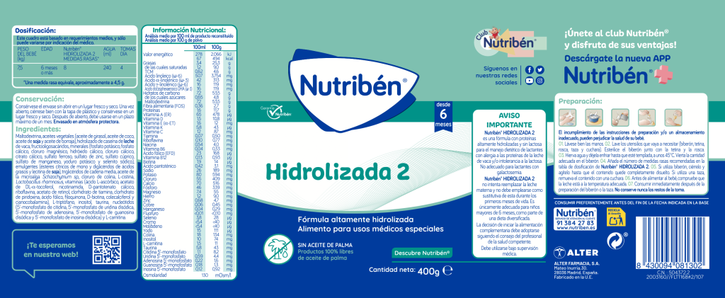 Nutribén® HIDROLIZADA 2 - Nutriben International