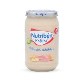 Potito Nutribén 4 frutas (manzana, melocotón, plátano y pera) para niños +6  meses - 235gr.