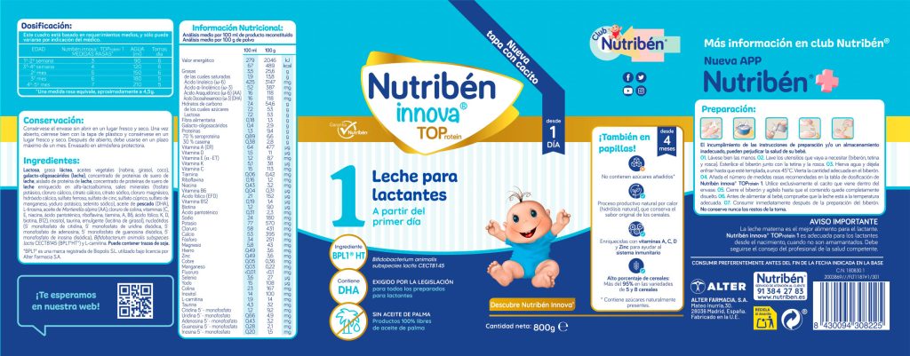 Nutriben Innova1 Sobre 27 G. Favorece el desarrollo del bebé. Cómprala